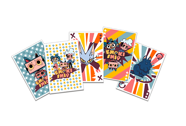 Enoki&Snip también tiene su propio juego de cartas.